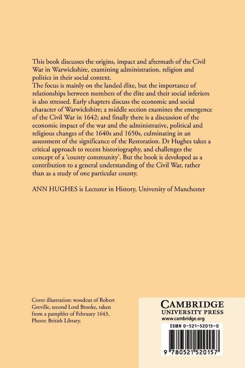 Produktbild: Politics, Society and Civil War in Warwickshire, 1620 1660