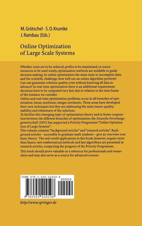 Produktbild: Online Optimization of Large Scale Systems