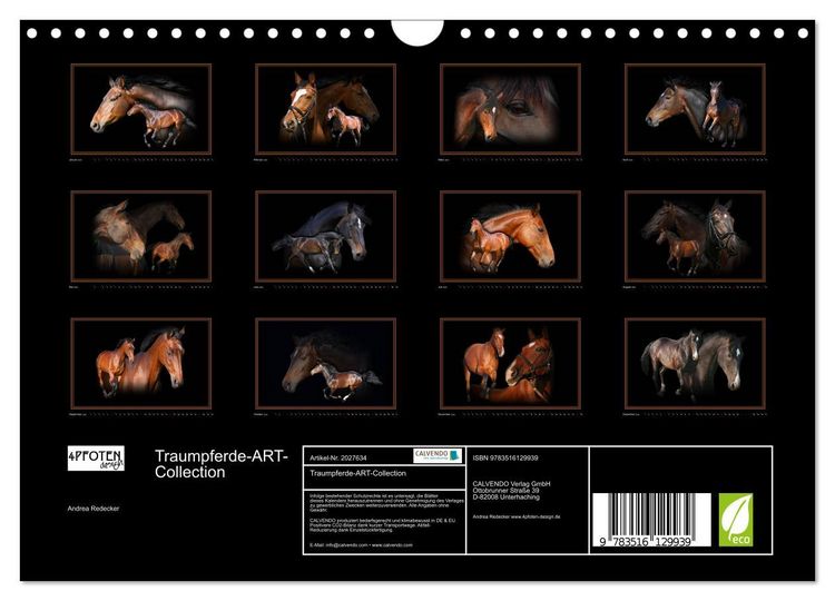 Produktbild: Traumpferde-ART-Collection (Wandkalender 2026 DIN A4 quer), CALVENDO Monatskalender