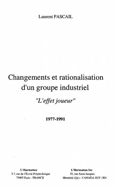 Produktbild: Changements et rationalisation d'un groupe industriel