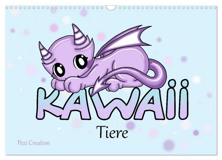 Produktbild: niedliche Kawaii Tiere (Wandkalender 2026 DIN A3 quer), CALVENDO Monatskalender