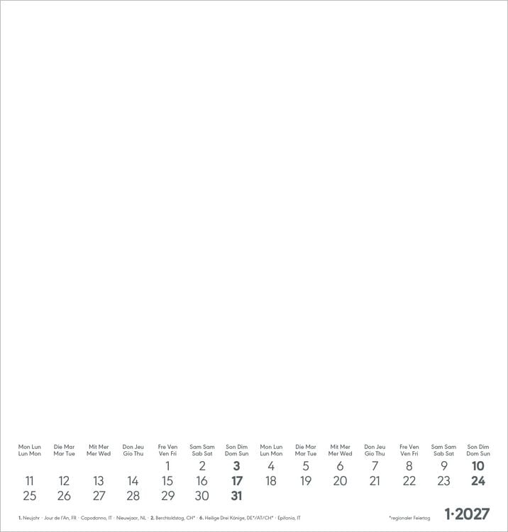 Produktbild: Kreativkalender M wei&szlig; 2027