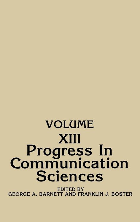 Produktbild: Progress in Communication Sciences, Volume 13