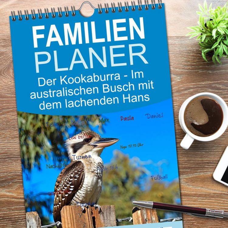 Produktbild: Familienplaner 2026 - Der Kookaburra - Im australischen Busch mit dem lachenden Hans mit 5 Spalten (Wandkalender, 21 x 45 cm) CALVENDO