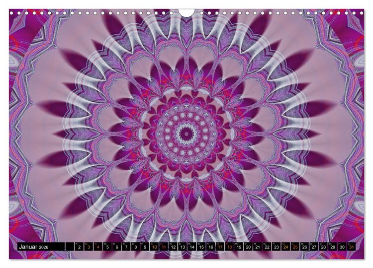 Produktbild: Energie - Mandalas, Spiritualit&auml;t durch die Farbe Lila (Wandkalender 2026 DIN A3 quer), CALVENDO Monatskalender