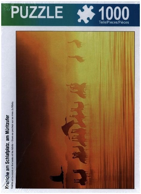 Produktbild: CALVENDO Puzzle Kraniche am Schlafplatz, am M&uuml;ritzufer | 1000 Teile Lege-Gr&ouml;&szlig;e 64 &times; 48 cm Foto-Puzzle f&uuml;r gl&uuml;ckliche Stunden