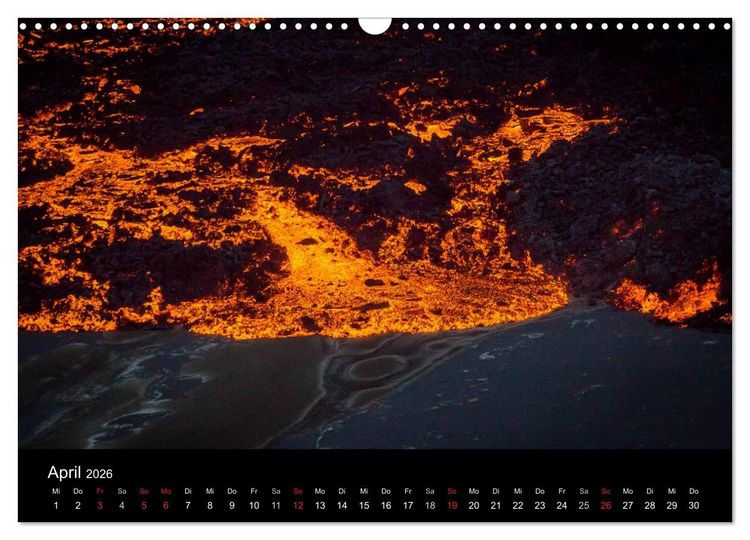 Produktbild: Vulkanausbruch - Island (Wandkalender 2026 DIN A3 quer), CALVENDO Monatskalender