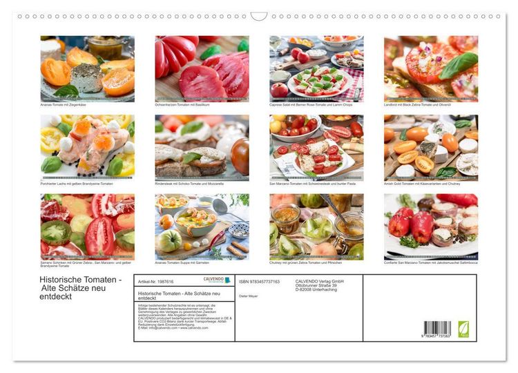 Produktbild: Historische Tomaten - Alte Sch&auml;tze neu entdeckt (Wandkalender 2026 DIN A2 quer), CALVENDO Monatskalender
