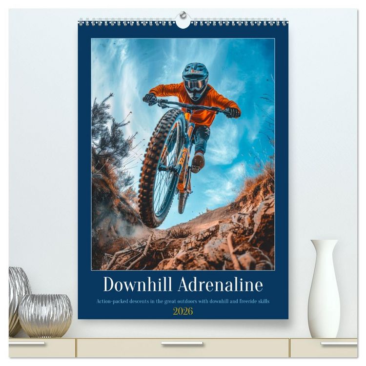 Produktbild: Downhill Adrenaline (High Quality Premium Wall Calendar 2026 DIN A2 portrait),CALVENDO 12 Month Wall Calendar