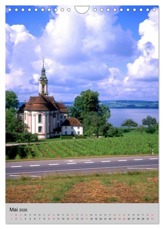 Produktbild: Der Bodensee mit seinen Sehensw&uuml;rdigkeiten (Wandkalender 2026 DIN A4 hoch), CALVENDO Monatskalender