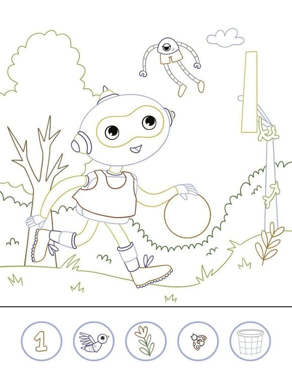 Produktbild: Malbuch mit Zauberseiten Dinos, Fahrzeuge, Roboter