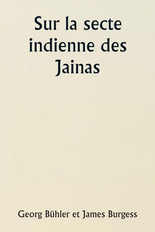 Produktbild: Sur la secte indienne des Jainas