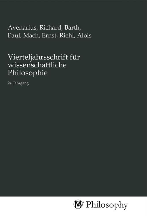 Produktbild: Vierteljahrsschrift f&uuml;r wissenschaftliche Philosophie