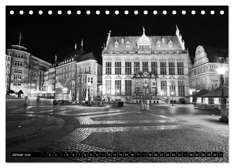 Produktbild: Historisches Bremen (Tischkalender 2026 DIN A5 quer), CALVENDO Monatskalender