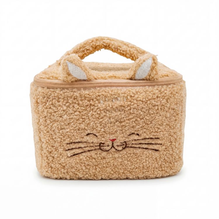 Produktbild: Beauty Case aus Teddy mit Katzengesicht