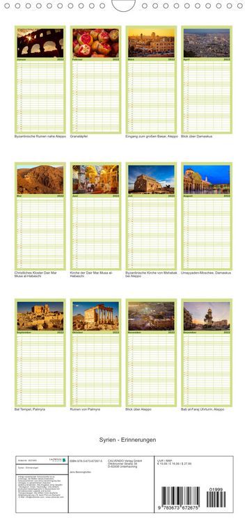 Produktbild: Familienplaner Syrien - Erinnerungen (Wandkalender 2022 , 21 cm x 45 cm, hoch)