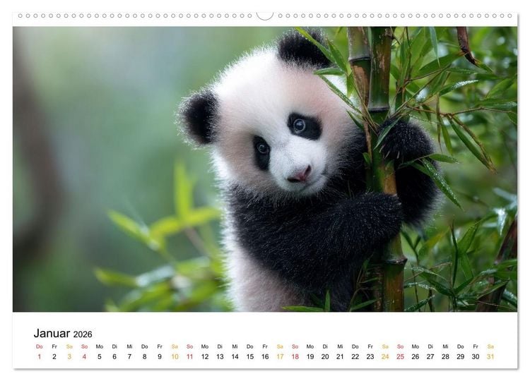 Produktbild: Panda - die Stimme der Wildnis (hochwertiger Premium Wandkalender 2026 DIN A2 quer), Kunstdruck in Hochglanz