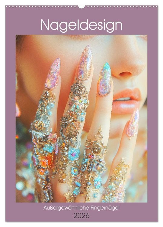 Produktbild: Nageldesign. Au&szlig;ergew&ouml;hnliche Fingern&auml;gel (Wandkalender 2026 DIN A2 hoch), CALVENDO Monatskalender