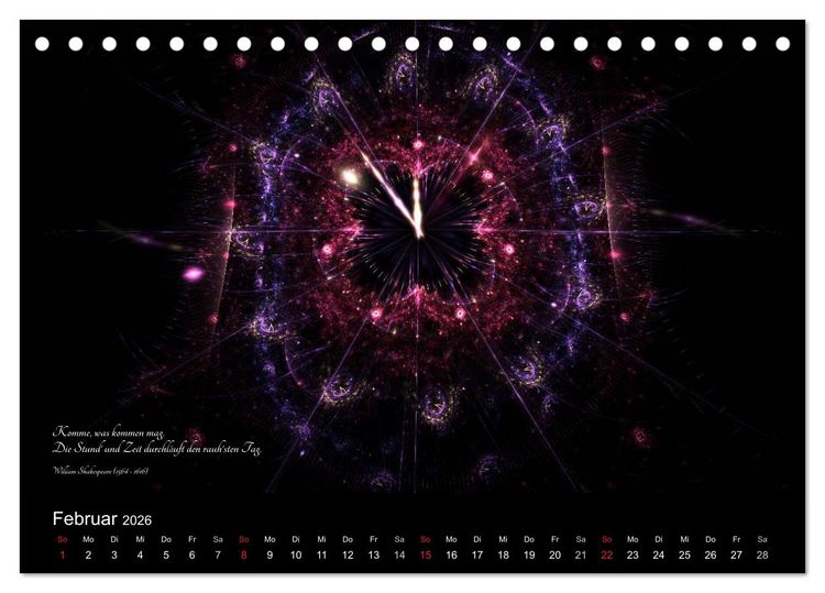 Produktbild: Zeit 2026 - Grafiken und Zitate (Tischkalender 2026 DIN A5 quer), CALVENDO Monatskalender
