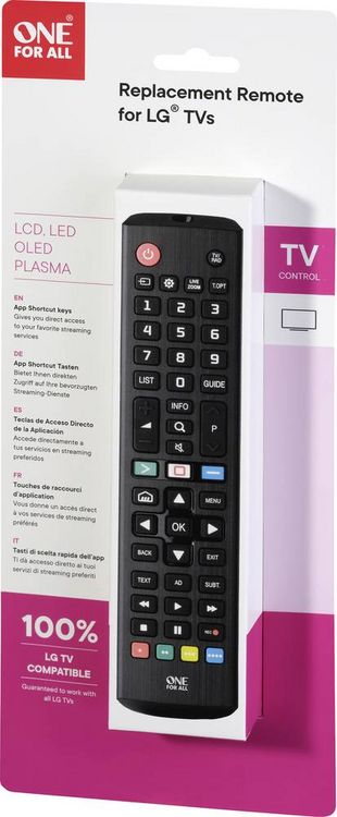 Produktbild: One For All LG 2.0 LG Fernbedienung Schwarz