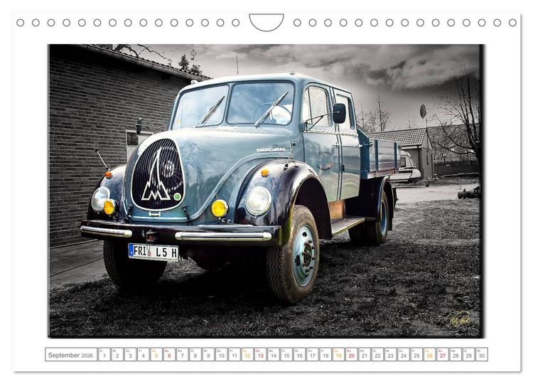 Produktbild: Oldtimer - nostalgische Traktoren und Lastwagen (Wandkalender 2026 DIN A4 quer), CALVENDO Monatskalender