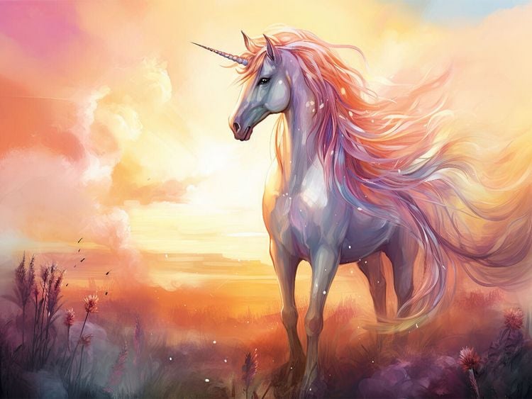 Produktbild: CALVENDO Puzzle Einhorn im Sonnenuntergang | 1000 Teile Lege-Gr&ouml;&szlig;e 64x48cm Foto-Puzzle f&uuml;r gl&uuml;ckliche Stunden