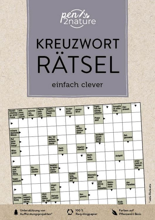 Produktbild: Kreuzworträtsel einfach clever. Nachhaltiger Kreuzworträtsel-Block