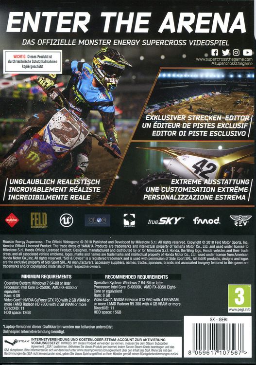 Produktbild: Monster Energy Supercross - The official Videogame