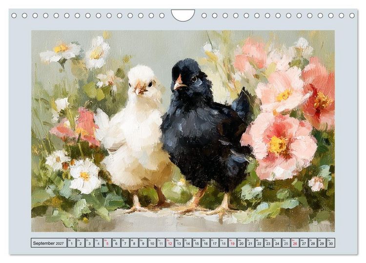 Produktbild: Federleichte Nostalgie. H&uuml;hner, Enten und G&auml;nse in duftigen Momenten (Wandkalender 2027 DIN A4 quer), CALVENDO Monatskalender