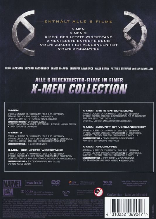 X-Men - 1-6 Boxset [6 DVDs] als DVD kaufen