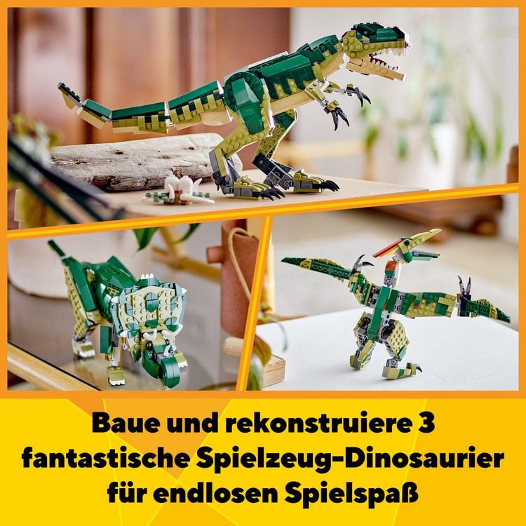 Produktbild: LEGO Creator T.Rex, 3-in-1-Dino, Triceratops und Pterodaktylus 31151
