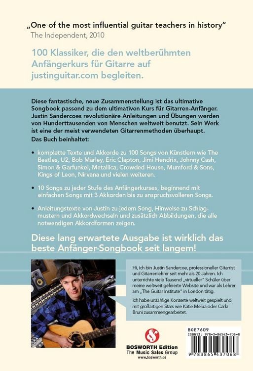 Produktbild: JustinGuitar.com - Das Anf&auml;nger-Songbook