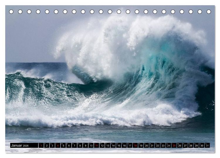 Produktbild: Hawai'i Wellen (Tischkalender 2026 DIN A5 quer), CALVENDO Monatskalender