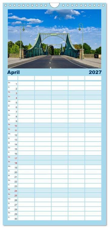Produktbild: Familienplaner 2027 - Reiseziele in Deutschland mit 5 Spalten (Wandkalender, 21 x 45 cm) CALVENDO