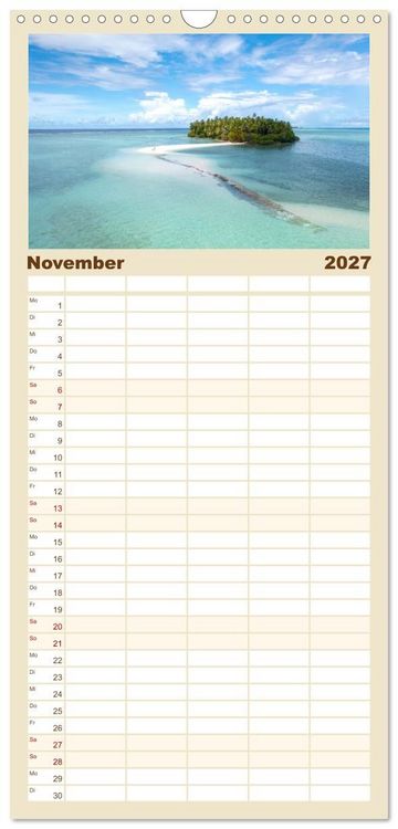Produktbild: Familienplaner 2027 - Malediven, Perle im Indischen Ozean mit 5 Spalten (Wandkalender, 21 x 45 cm) CALVENDO