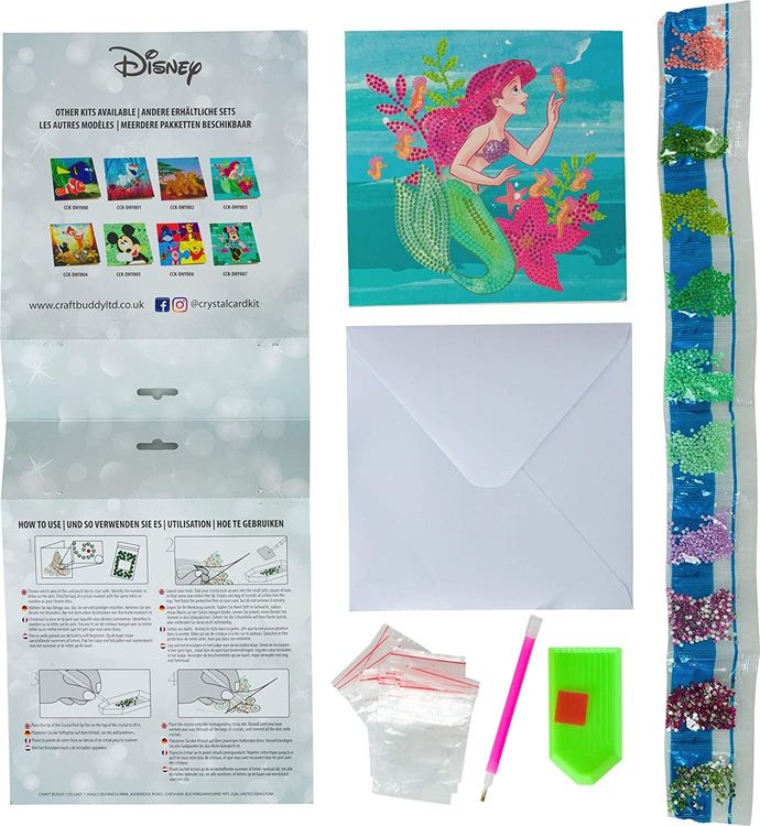 Produktbild: Craft Buddy CCK-DNY803 - Crystal Art, Ariel die Meerjungfrau, 18x18cm