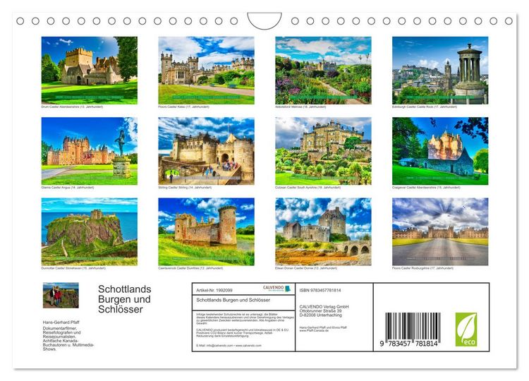 Produktbild: Schottlands Burgen und Schl&ouml;sser (Wandkalender 2026 DIN A4 quer), CALVENDO Monatskalender