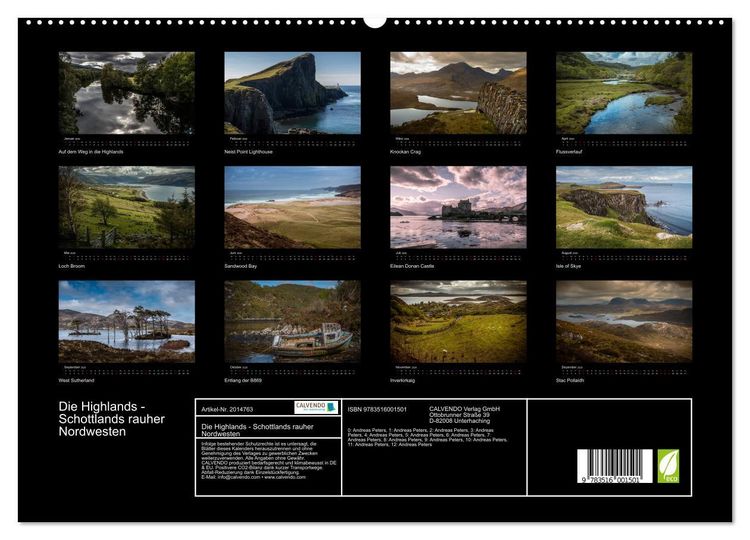 Produktbild: Die Highlands - Schottlands rauher Nordwesten (hochwertiger Premium Wandkalender 2026 DIN A2 quer), Kunstdruck in Hochglanz