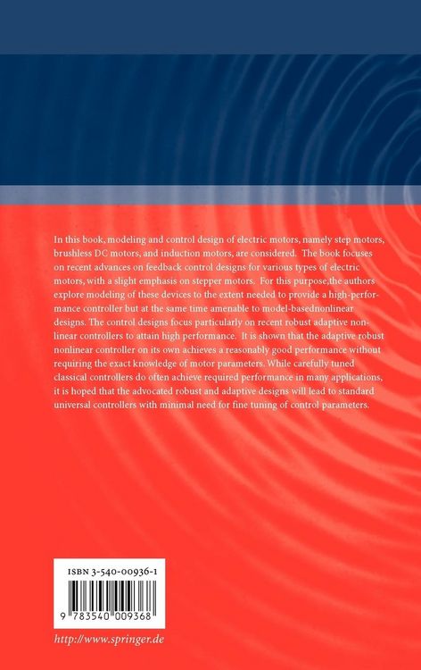 Produktbild: Modeling and Adaptive Nonlinear Control of Electric Motors