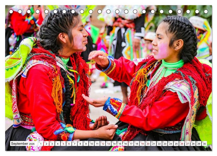 Produktbild: Traditionen und Feste im Hochland von Peru (Tischkalender 2026 DIN A5 quer), CALVENDO Monatskalender
