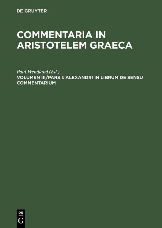 Produktbild: Alexandri in librum De sensu commentarium