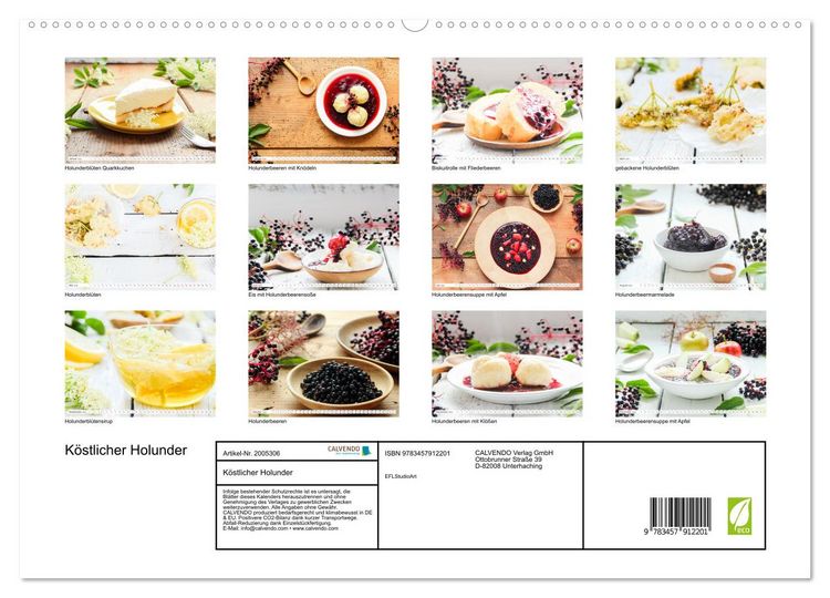 Produktbild: K&ouml;stlicher Holunder (Wandkalender 2026 DIN A2 quer), CALVENDO Monatskalender