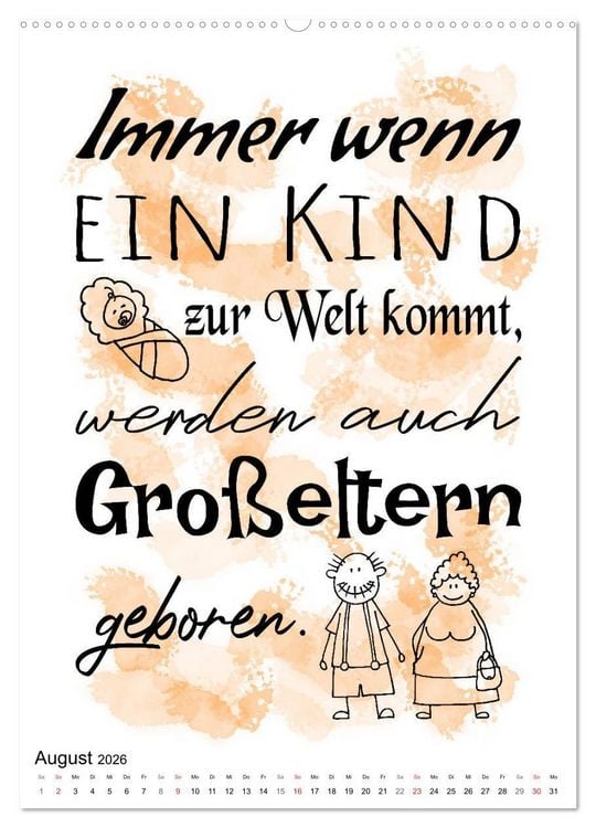 Produktbild: Oma und Opa, die Helden unserer Kindheit (Wandkalender 2026 DIN A2 hoch), CALVENDO Monatskalender