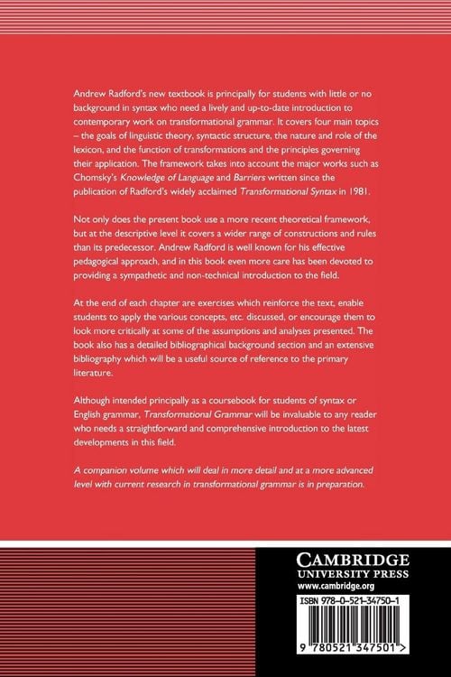 Produktbild: Transformational Grammar