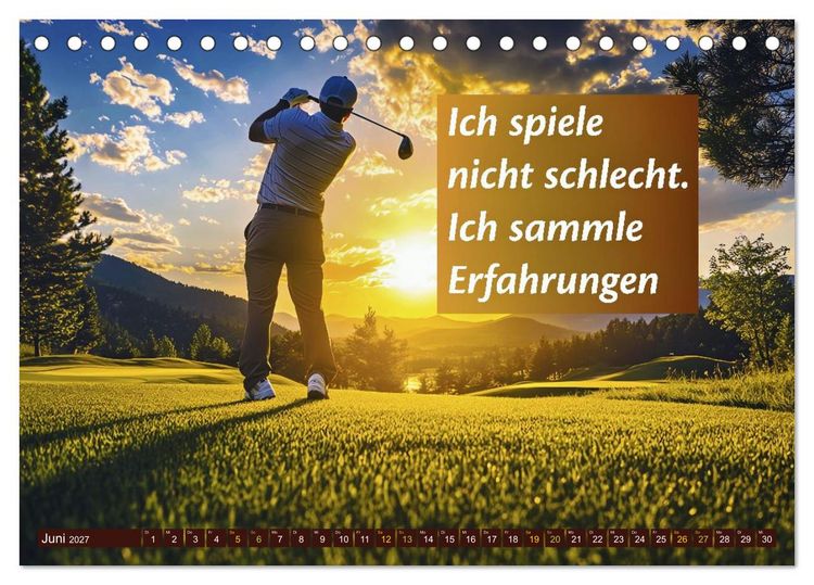 Produktbild: Golf - zwischen Gr&uuml;n und Gedanken (Tischkalender 2027 DIN A5 quer), CALVENDO Monatskalender