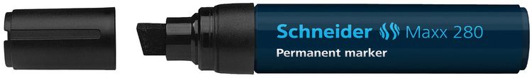 Produktbild: Schneider Permanent-Marker Maxx 280, schwarz, Keilspitze 4+12mm
