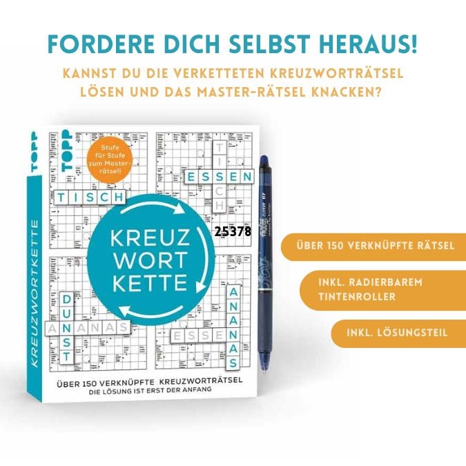 Die Kreuzwortkette – 150 verknüpfte Kreuzworträtsel: Die Lösung ist erst  der Anfang kaufen