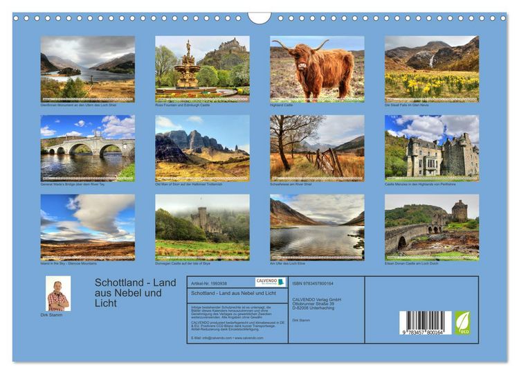 Produktbild: Schottland - Land aus Nebel und Licht (Wandkalender 2026 DIN A3 quer), CALVENDO Monatskalender