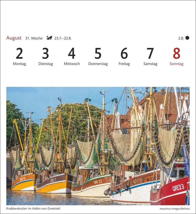 Produktbild: Nordseek&uuml;ste Sehnsuchtskalender 2027 - Wochenkalender mit 53 Postkarten