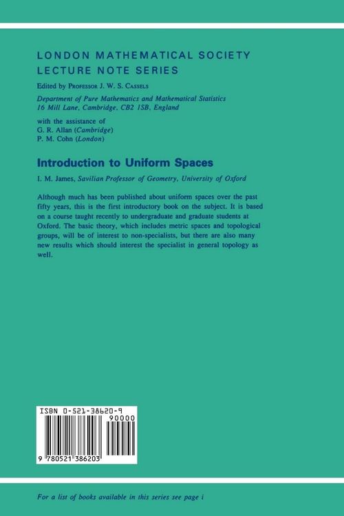 Produktbild: Introduction to Uniform Spaces